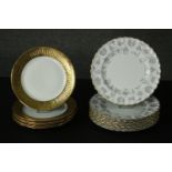 A set of eight Spode bone china Colonel pattern dinner plates, Rd No 395839, Y7144, together with