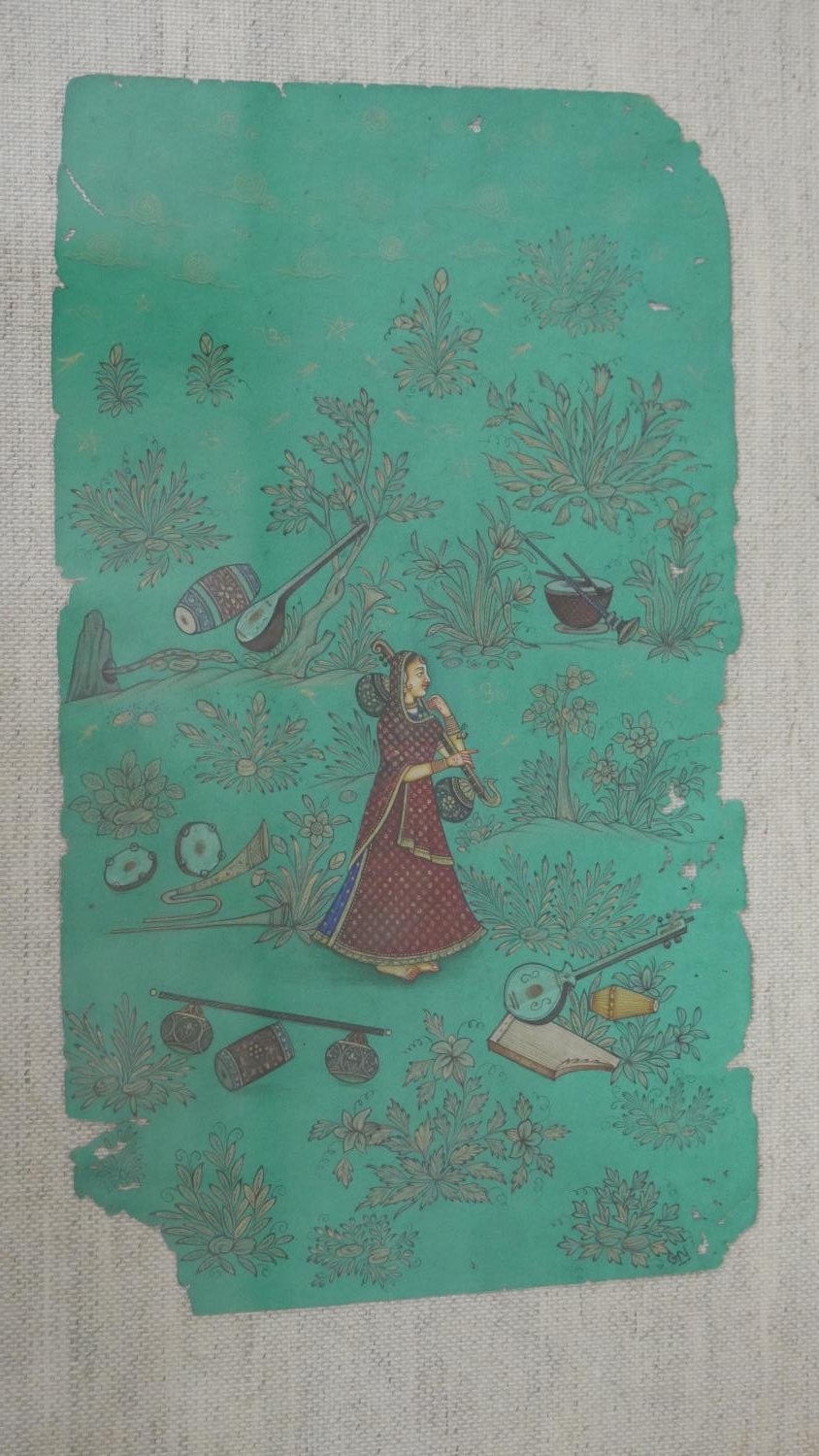 20th century, Indian school, gouache on paper of a Mughal musicians with details of various - Image 3 of 5