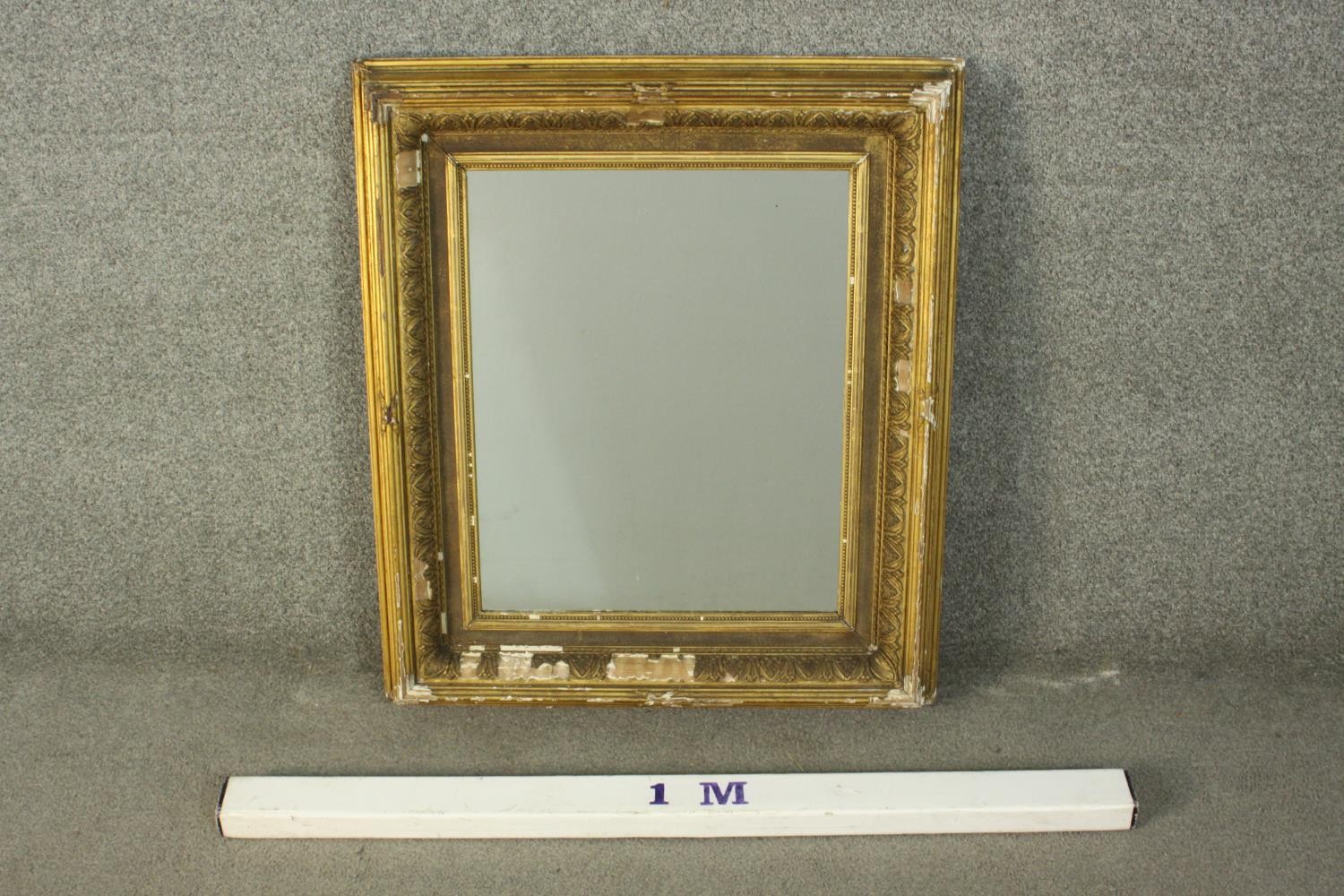 A 19th century gilt wood and gesso frame. H.75 W.65cm. - Image 3 of 6
