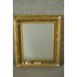 A 19th century gilt wood and gesso frame. H.75 W.65cm.