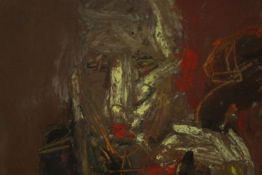 Arthur Neal (British, b.1951), 'Head of a Cellist', oil pastel, signature and label verso. H.38 W.