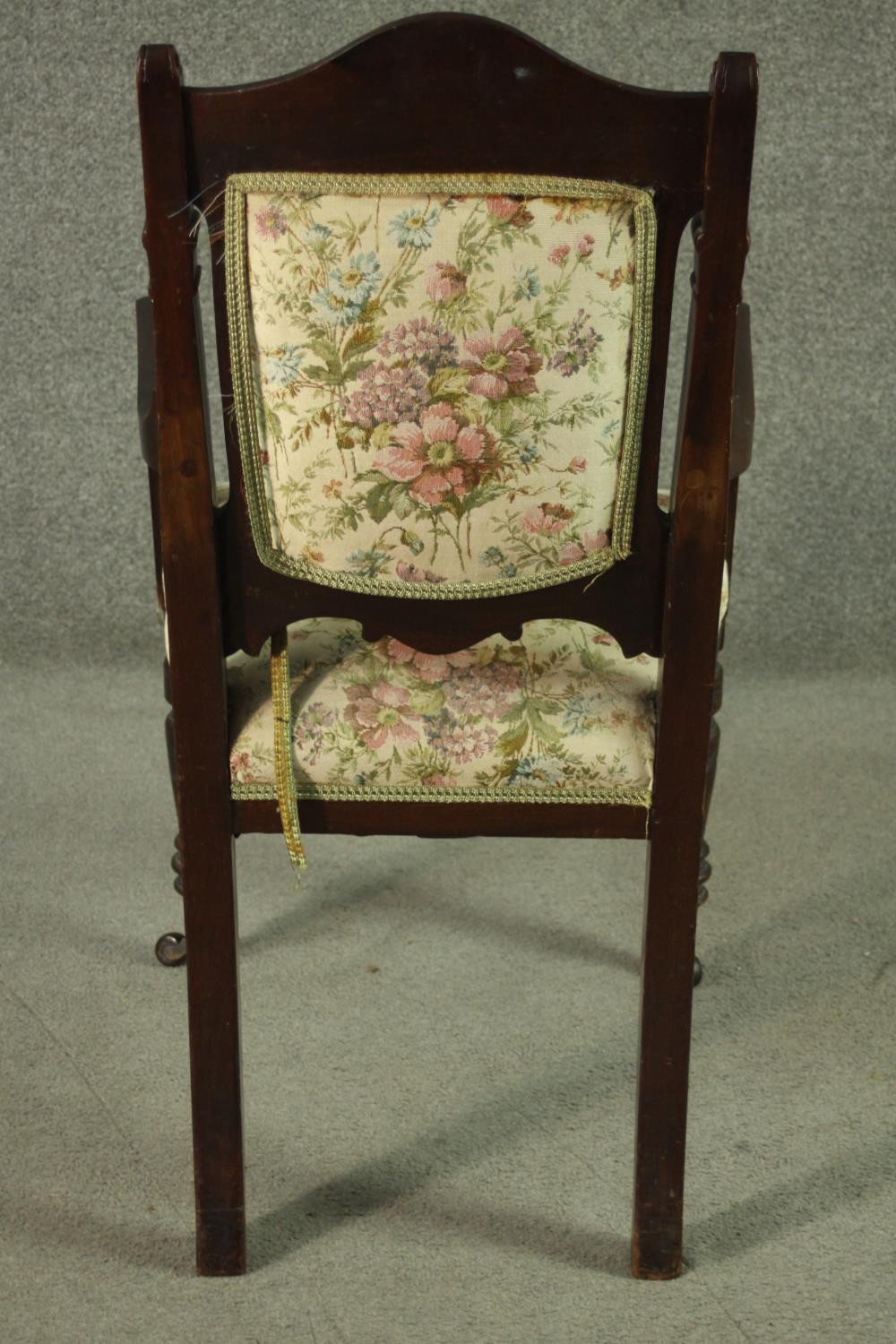 A set of six late 19th century dining chairs including two carvers and four side chairs, with a - Image 12 of 12