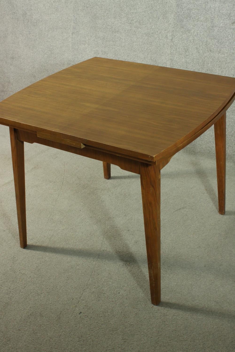 A circa 1930s draw leaf extending dining table, on square section tapering legs. H.75 W.91 D.84cm ( - Image 2 of 7