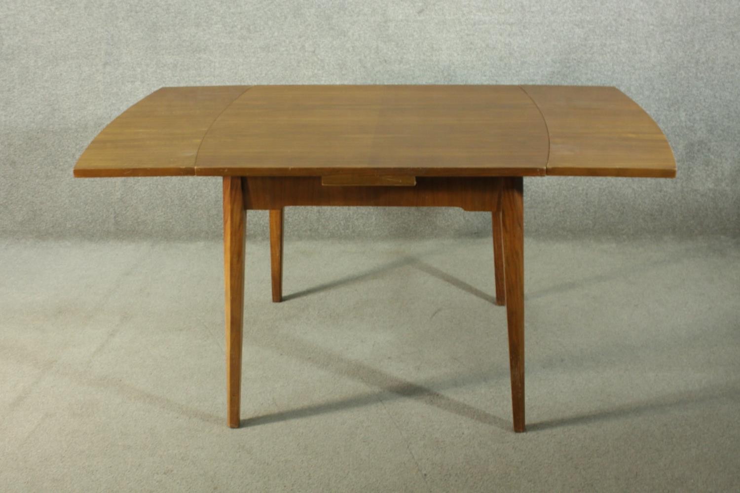 A circa 1930s draw leaf extending dining table, on square section tapering legs. H.75 W.91 D.84cm ( - Image 3 of 7