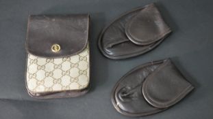 A pair of ladies Gucci slippers in Gucci case, size 37.