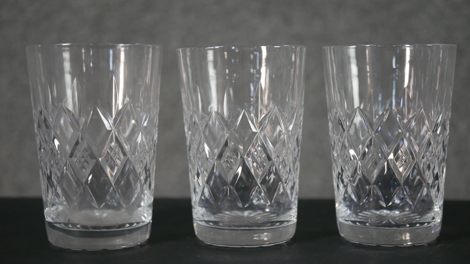 A collection of seven Edinburgh crystal tumblers and water glasses along with a pair of cut - Image 3 of 5