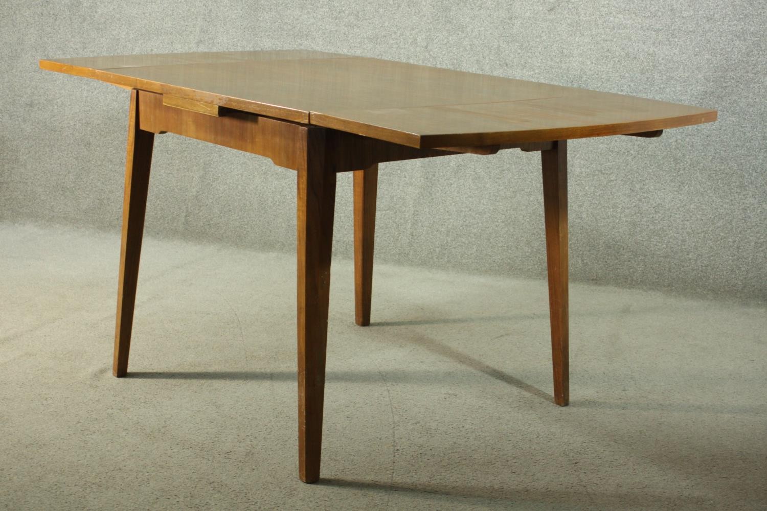 A circa 1930s draw leaf extending dining table, on square section tapering legs. H.75 W.91 D.84cm ( - Image 7 of 7