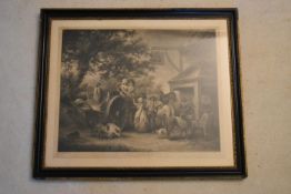 George Morland (1763–1804), a 19th century framed and glazed print titled 'Return From Market'. H.61