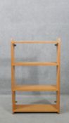 A contemporary ash open bookcase. H.106 W.66 D.22cm