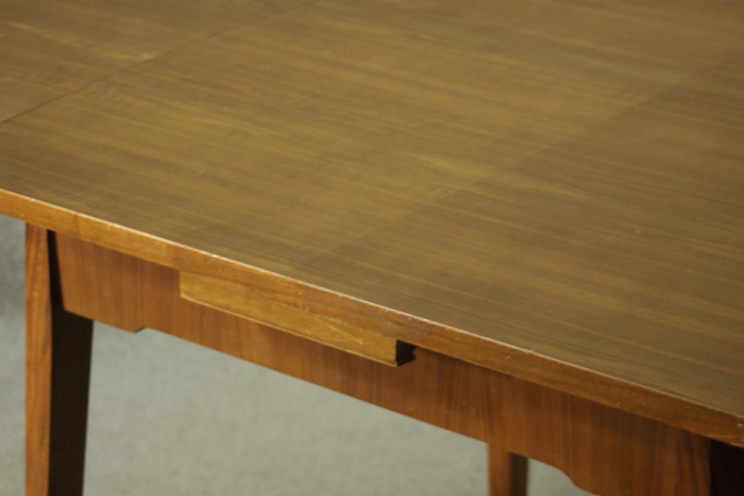 A circa 1930s draw leaf extending dining table, on square section tapering legs. H.75 W.91 D.84cm ( - Image 5 of 7