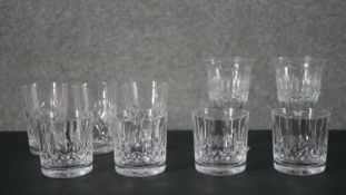 A collection of seven Edinburgh crystal tumblers and water glasses along with a pair of cut
