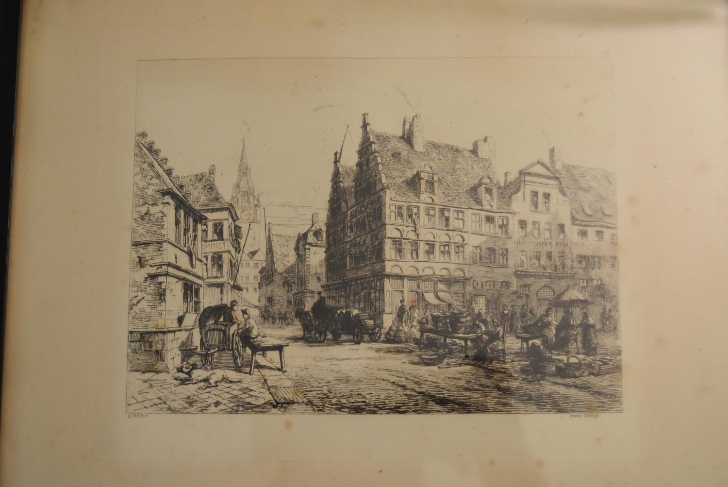 Ernest George (1839 -1922) - A pair of prints, Ghent, depicting cityscapes, signed lower right. H.27 - Image 5 of 9