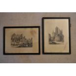 Ernest George - A pair of 19th century prints, Bruges, depicting cityscapes, signed. H.26 W.34cm