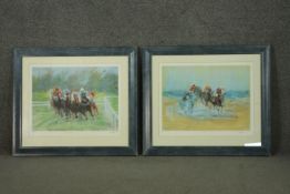 Constance Halford-Thompson, a pair of horse racing prints 'Race Track' 16/275 and 'Ride Out'