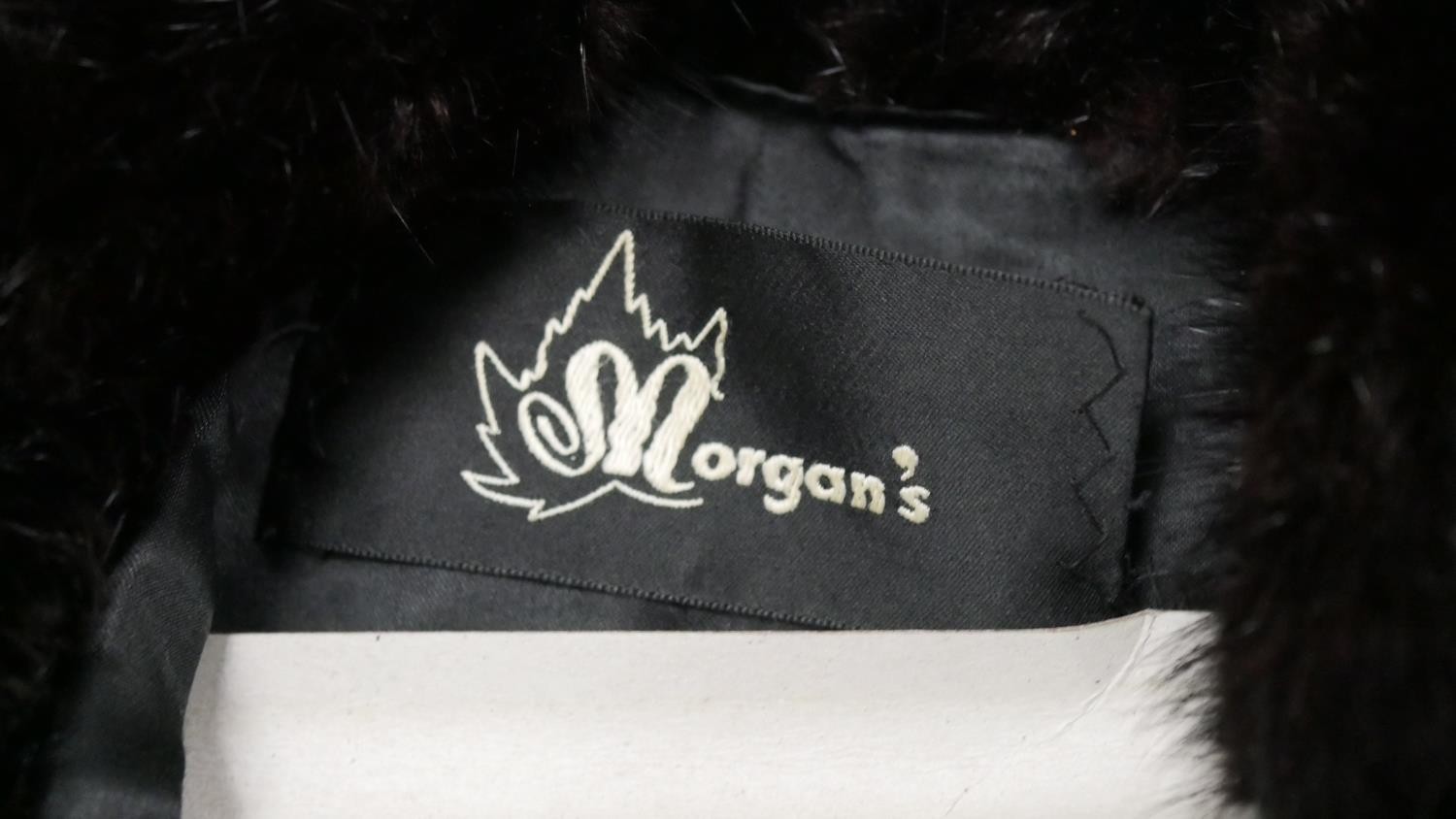 A ladies vintage short brown mink coat, retailed by Morgans, black silk lining embroidered with - Image 3 of 6