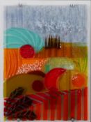 A polychrome Art Glass landscape composition by Apsley Design Studio. H.62 W.46 D.5cm