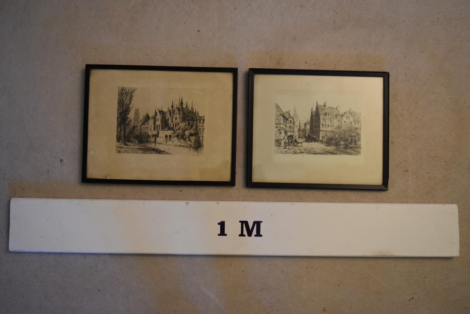 Ernest George (1839 -1922) - A pair of prints, Ghent, depicting cityscapes, signed lower right. H.27 - Image 9 of 9