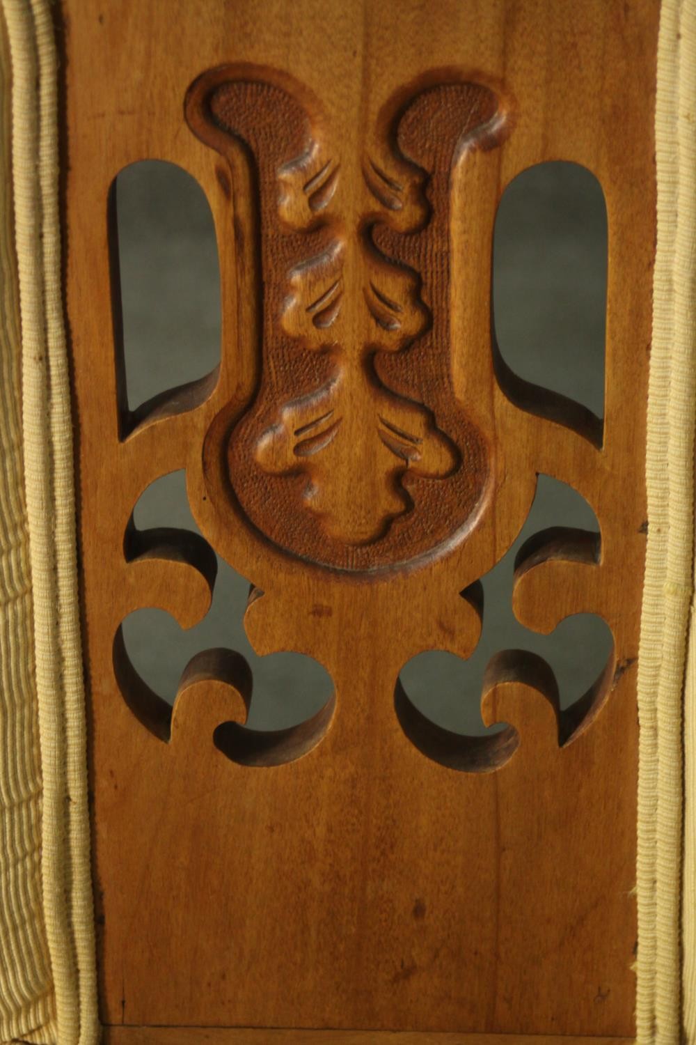 An Arts & Crafts fruitwood two seater sofa, the back rail carved with oak leaves and acorns, - Image 8 of 8