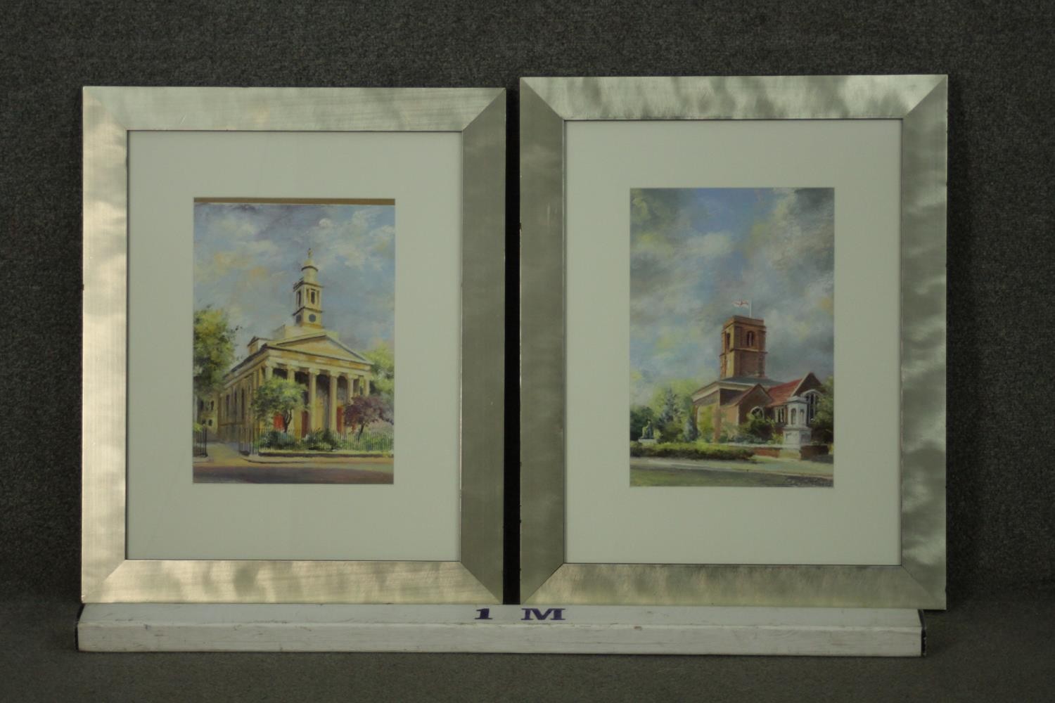 Jocelyn Galsworthy (Contemporary British) two cityscapes, oil pastel, one signed lower right and - Image 2 of 11