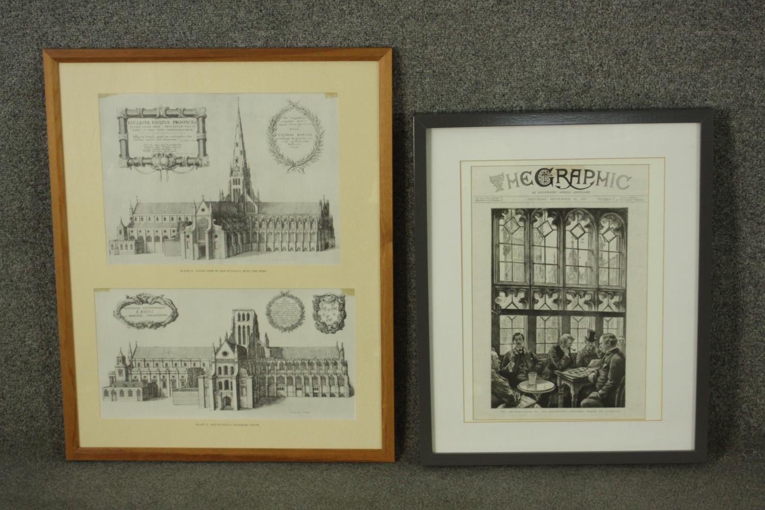 Two framed and glazed 19th century engravings one of The Smoking-Room of the Reporters Gallery,