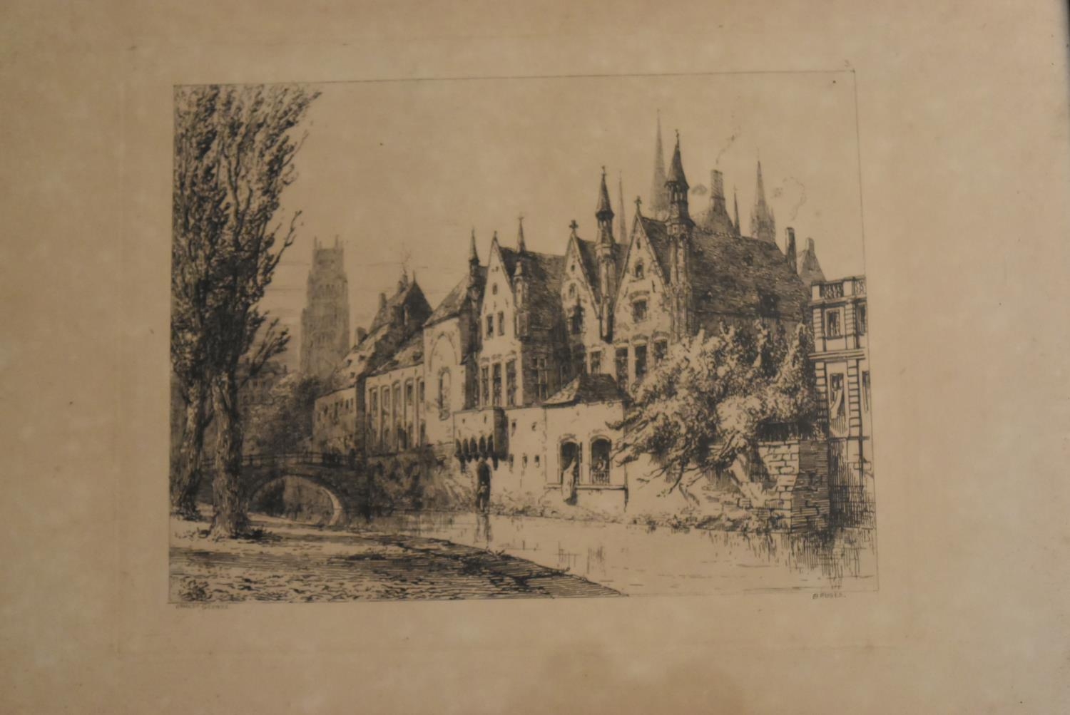 Ernest George (1839 -1922) - A pair of prints, Ghent, depicting cityscapes, signed lower right. H.27 - Image 2 of 9