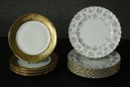 A set of eight Spode bone china Colonel pattern dinner plates, Rd No 395839, Y7144, together with
