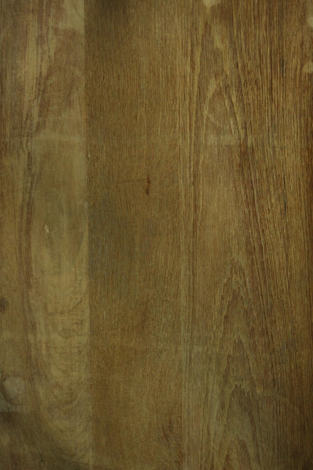 A pair of Chinese teak horseshoe back armchairs, with a plain splat back, the legs joined by - Image 8 of 17