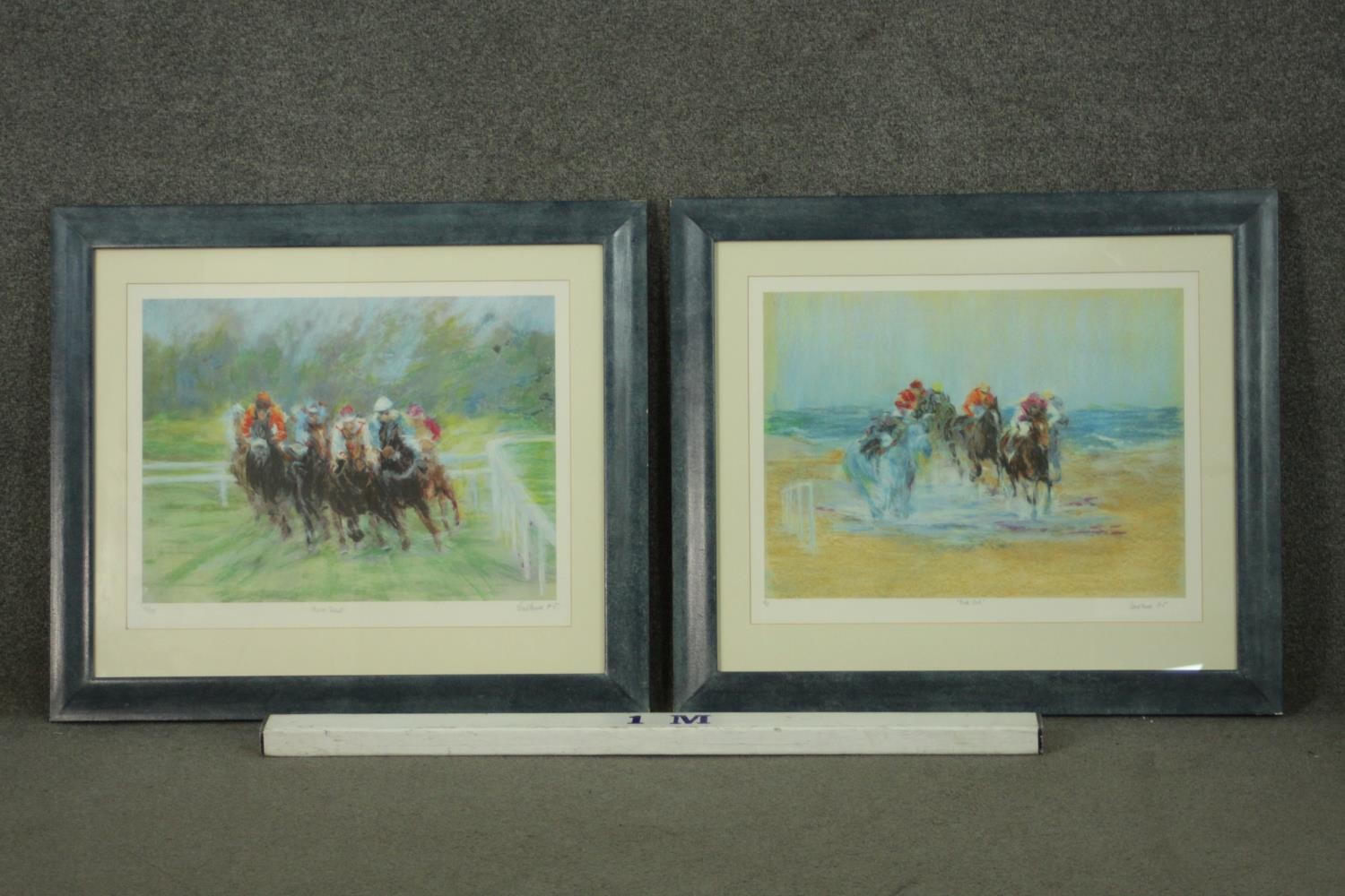 Constance Halford-Thompson, a pair of horse racing prints 'Race Track' 16/275 and 'Ride Out' - Image 2 of 14