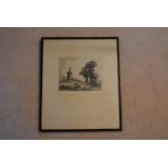 Albany E. Howarth (Watford 1872 – 1936) - A pencil etching 'An Old Sussex Mill' signed and