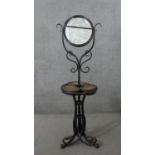 A late 19th century Thonet style bentwood dressing stand, with a circular adjustable mirror, on