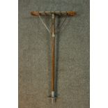 A 19th century French bamboo shooting stick, stamped Brevet S.G.D.G. L.84cm.