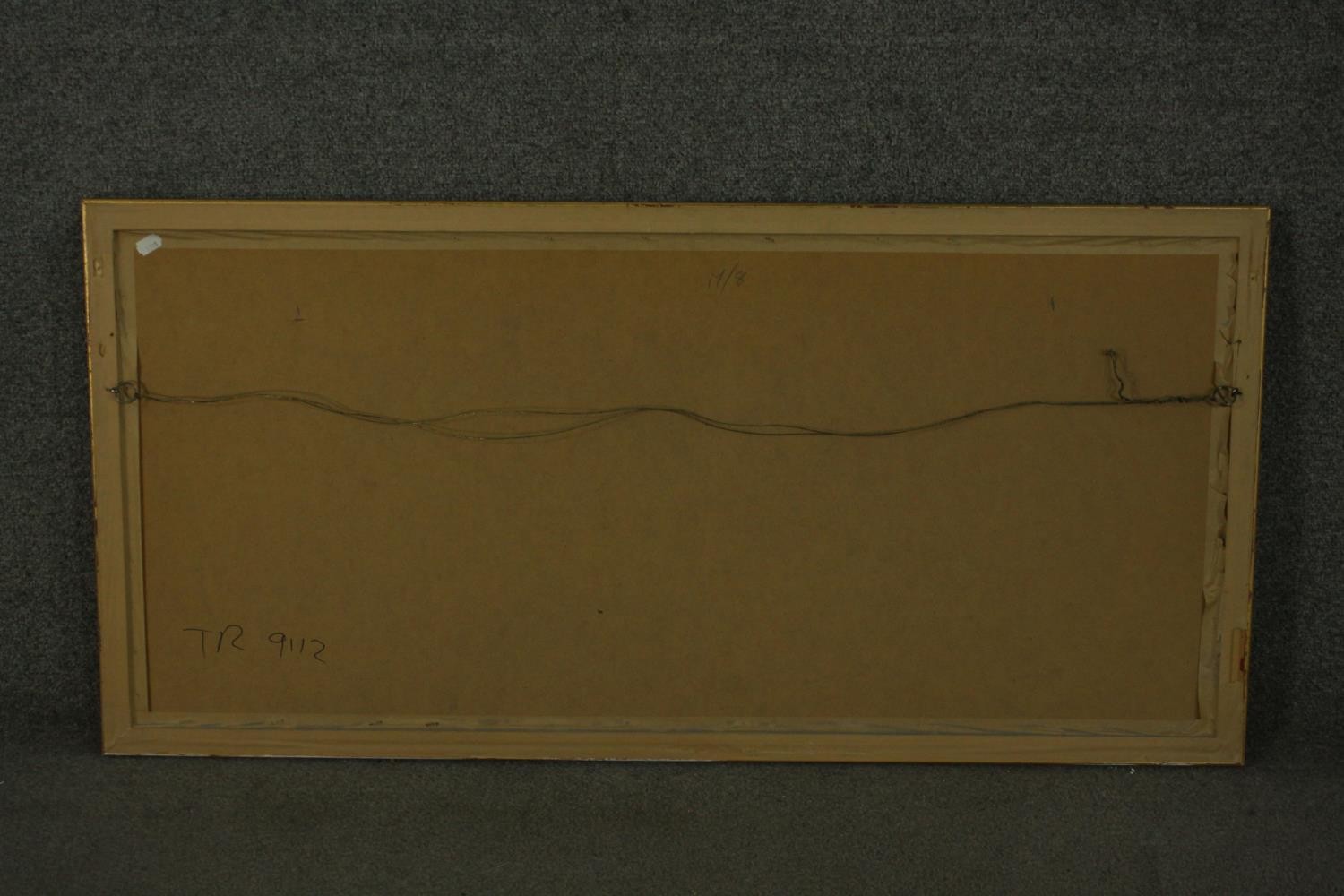 A large framed and glazed hand coloured engraving of a scene of the Thames with various places - Image 7 of 7