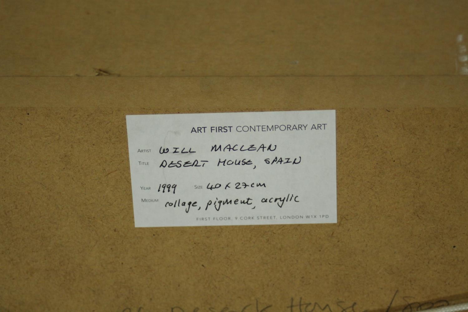 Will Maclean M.B.E., R.S.A., R.S.W. (Scottish b.1941), Desert House, Spain, collage, pigment and - Image 5 of 5