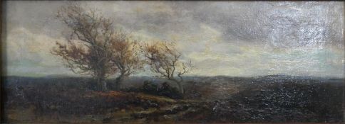A 19th century gilt framed oil on canvas, landscape, signed Frederick Golden Short . H.22 W.45cm