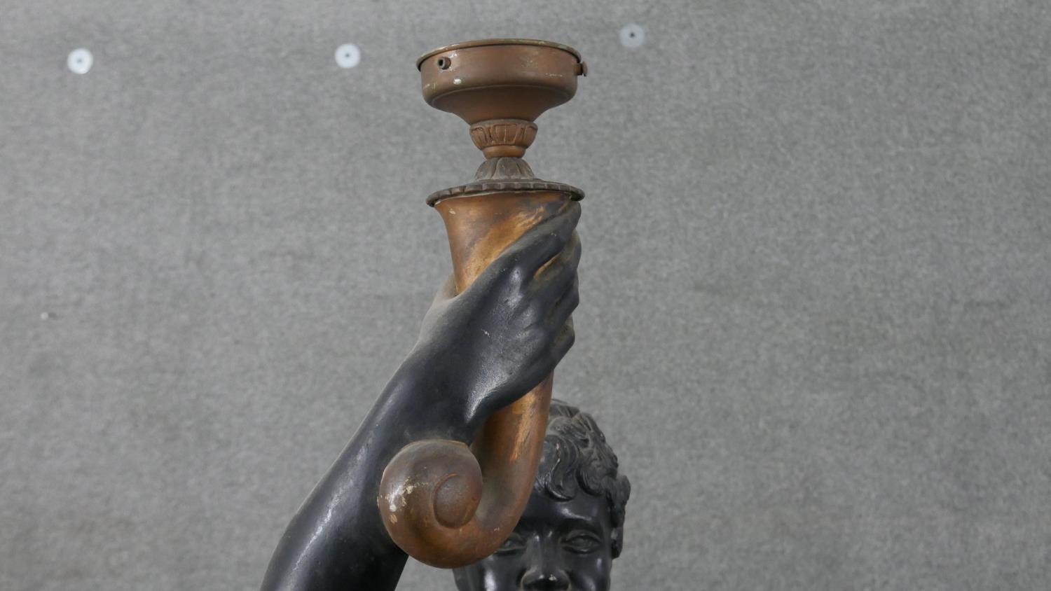 A 20th Century Italian style blackamore figure, formerly a candelabrum. - Image 3 of 10
