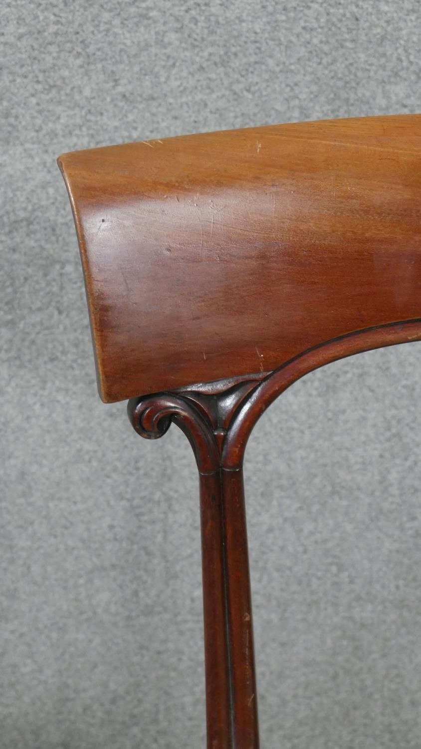 A set of six mahogany dining chairs, circa 1840, with bar backs, on carved reeded supports, over - Image 5 of 7