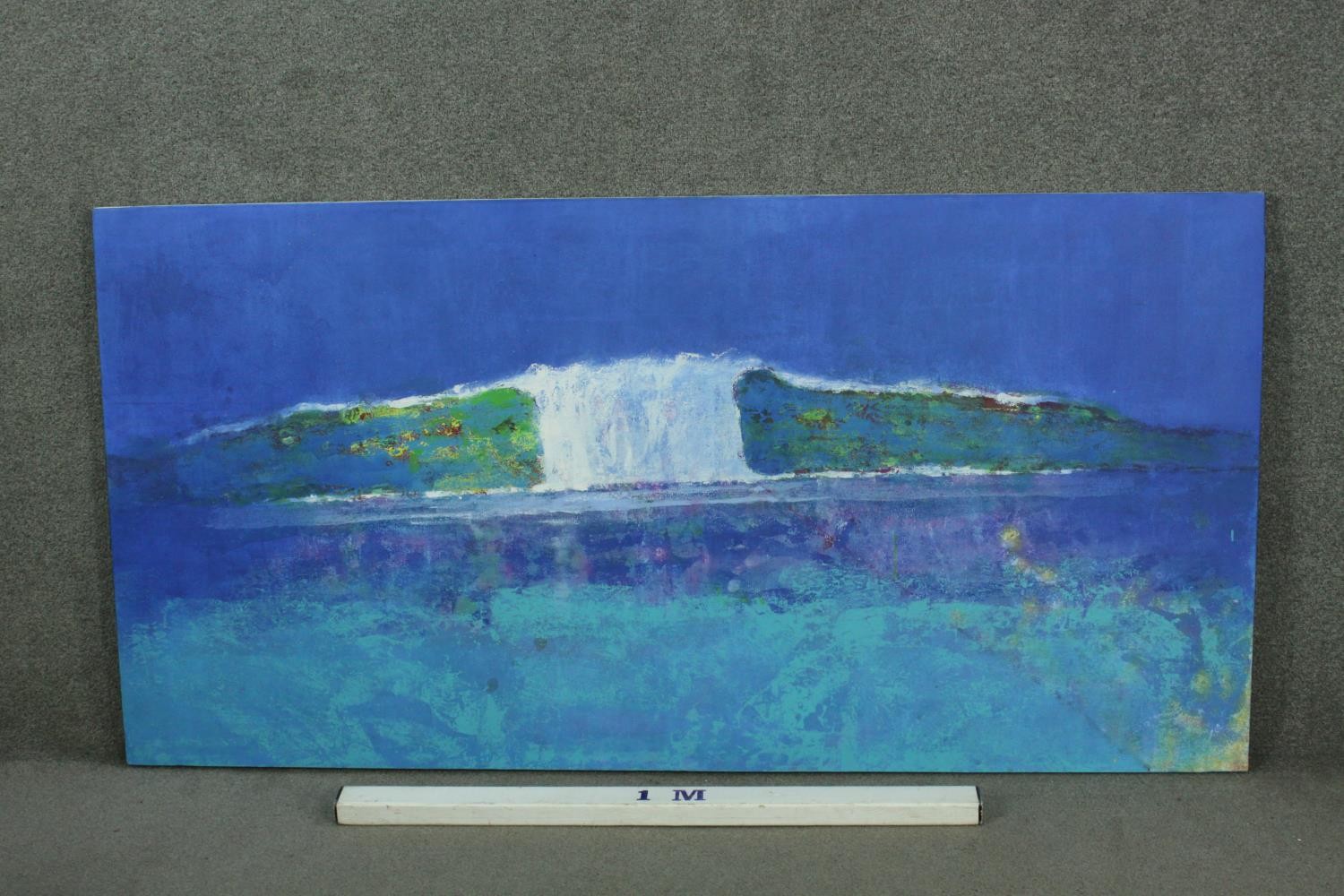 Adrian Hemming (b 1945), 'Incoming Waters' oil on canvas, titled, signed and dated '1999 verso. H.92 - Image 3 of 10