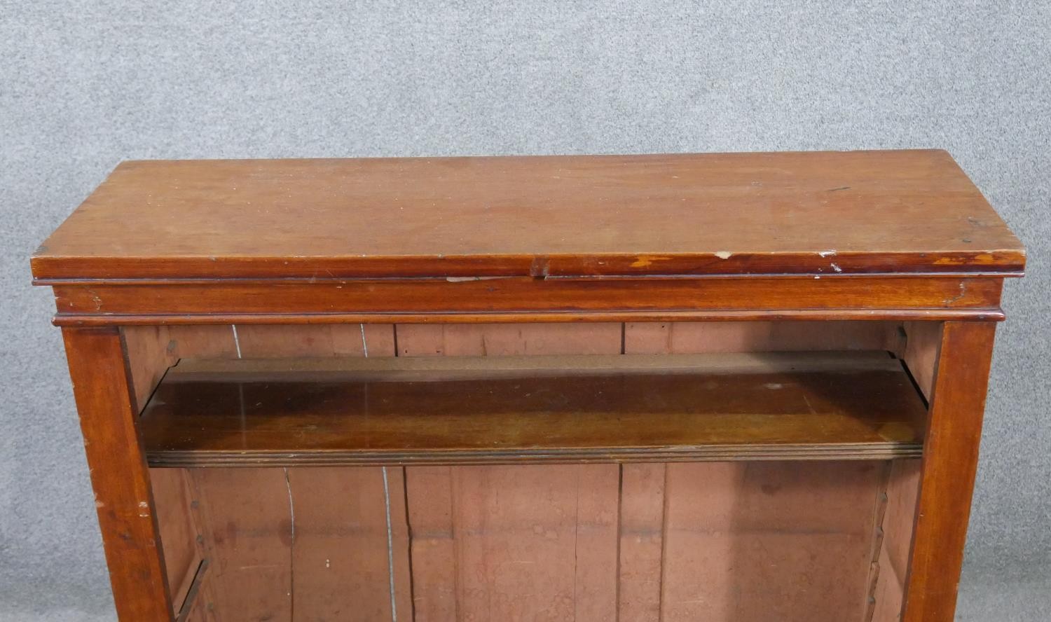 A Victorian walnut open bookcase, with adjustable shelving, on a plinth base. H.103 W.86 D.27cm - Image 2 of 4
