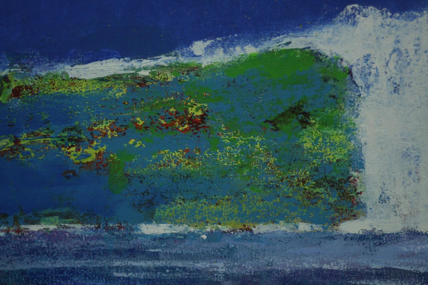 Adrian Hemming (b 1945), 'Incoming Waters' oil on canvas, titled, signed and dated '1999 verso. H.92 - Image 9 of 10