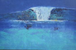 Adrian Hemming (b 1945), 'Slow Wave Breaking' oil on canvas, titled, signed and dated '99 verso. H.