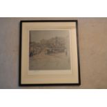 Cecil Alden (1870-1935) - A framed and glazed print 'The Yarn Market' with prints hallmarks and