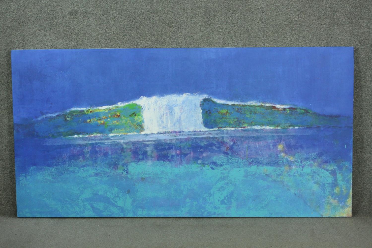 Adrian Hemming (b 1945), 'Incoming Waters' oil on canvas, titled, signed and dated '1999 verso. H.92 - Image 2 of 10