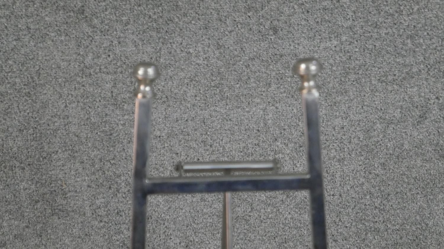 A chrome ladder design folding magazine rack. H.90 W.24 D.54cm - Image 4 of 6