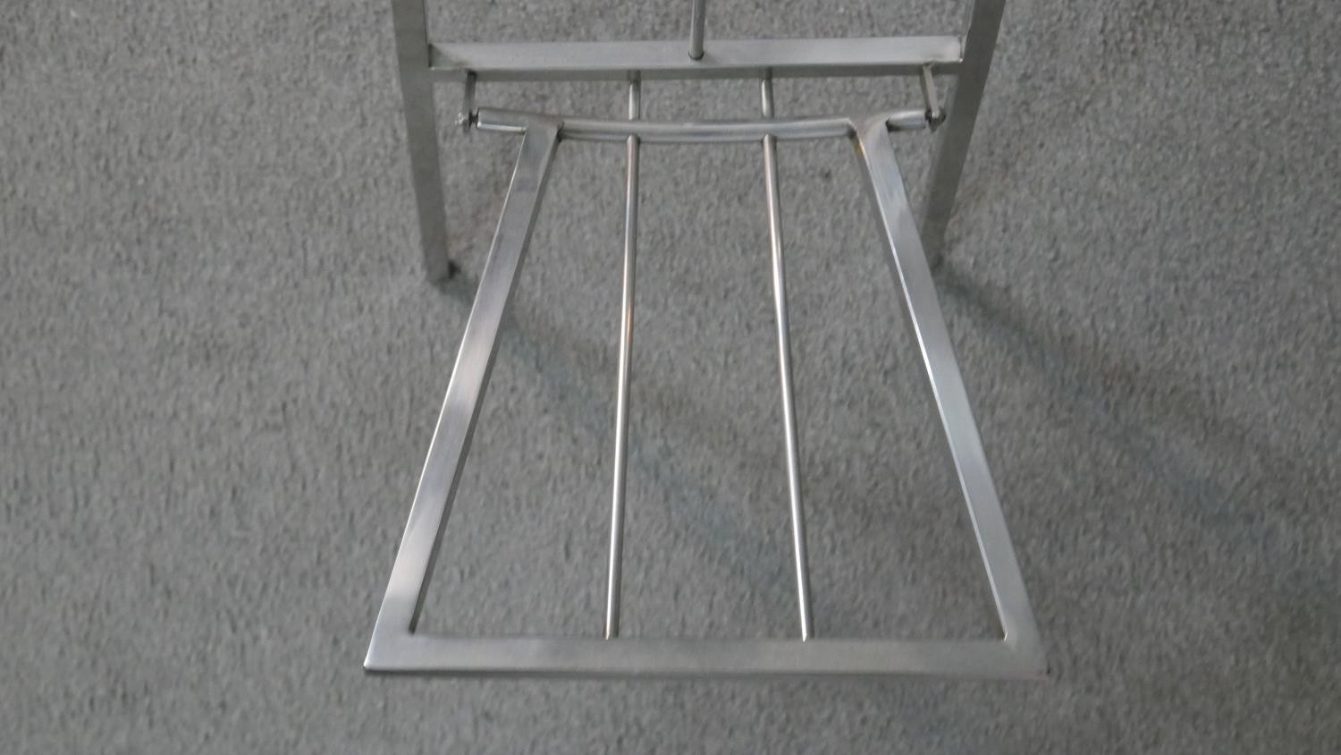 A chrome ladder design folding magazine rack. H.90 W.24 D.54cm - Image 6 of 6