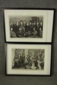 Two framed and glazed 19th century engravings. The Sixteen Leading Chess Players in the World and