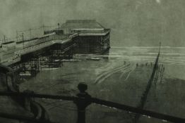 A framed and glazed limited edition engraving, titled 'Cromer Pier'. signed Nash and dated. H.46 W.