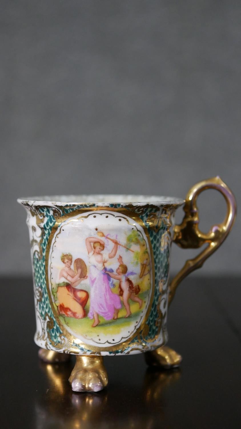 A collection of early 20th century hand painted and transfer printed fine china cups and saucers, - Image 5 of 21