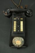 A vintage black Bakelite telephone exchange/intercom model no FHR76-3A with pull-out tray, no 1/