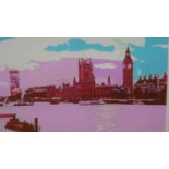Jan Levy (contemporary British), Palace of Westminster, colour print, signed and titled in pencil.