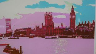 Jan Levy (contemporary British), Palace of Westminster, colour print, signed and titled in pencil.